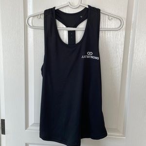 Just Strong Black strapped racer back tank